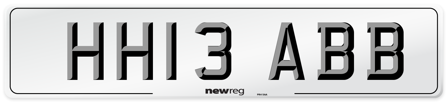 HH13 ABB Number Plate from New Reg